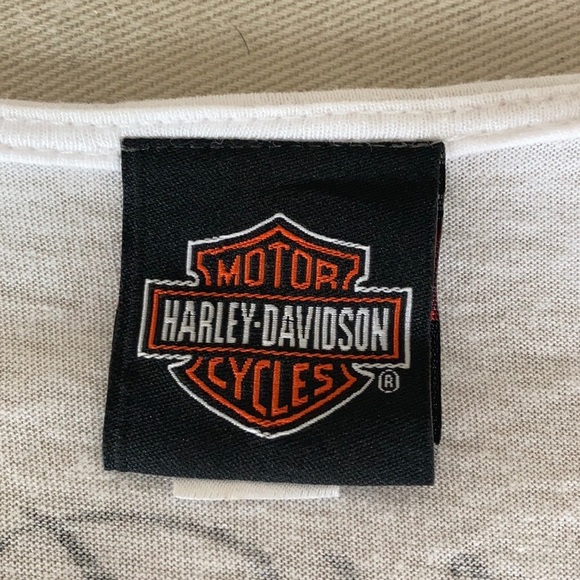 Harley Wild Prairie MN rounded hem white short sleeve tshirt rhinestones - Picture 13 of 16